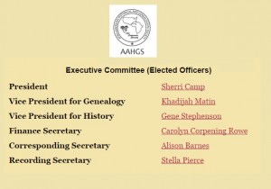 AAHGS New Officers